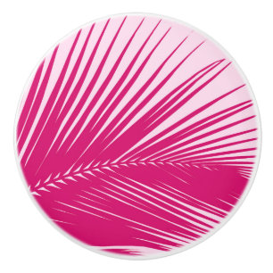 Pomo De Cerámica Hoja de palma - magenta/rosa del fucsia