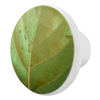 Pomo De Cerámica Hoja de Uva de Mar de Cerca