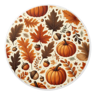 Pomo De Cerámica hojas/calabazas/bellotas clásicas Otoño
