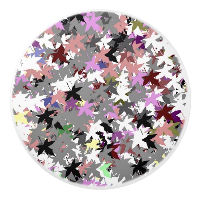 Pomo De Cerámica HOJAS DE ÁRBOL DE bonito (Anverso)