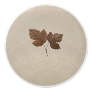 Pomo De Cerámica Hojas de otoño de cobre dorado decoración elegante