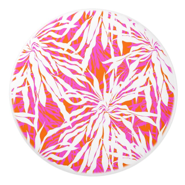 Pomo De Cerámica Hojas de palma tropicales (Anverso)