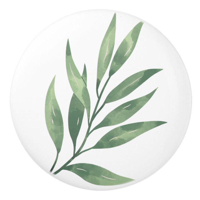 Pomo De Cerámica Hojas de perillas de cerámica coloridas (Anverso)