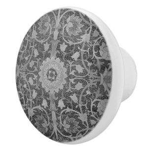 Pomo De Cerámica Holland Park William Morris Grey Flowery Vintage