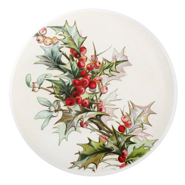 Pomo De Cerámica HollyBerries 004 (Anverso)