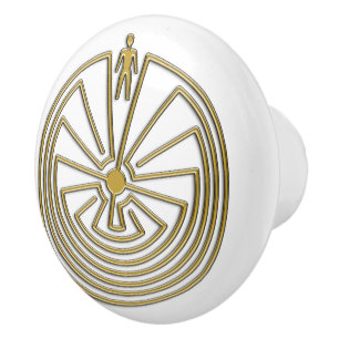 Pomo De Cerámica HOMBRE EN EL Oro MAZE + tu trasero. e ideas