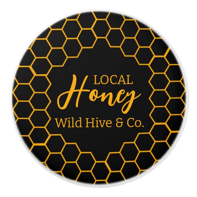 Pomo De Cerámica Honeycomb – Black or White Background (Anverso)