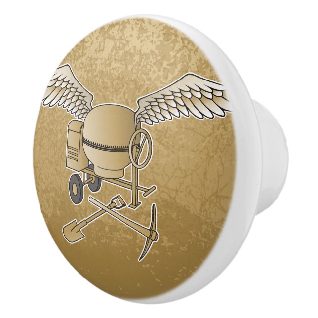 Pomo De Cerámica Hormigonera beige (Derecha)