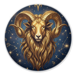 Pomo De Cerámica Horoscope Sign Aries Astrology 