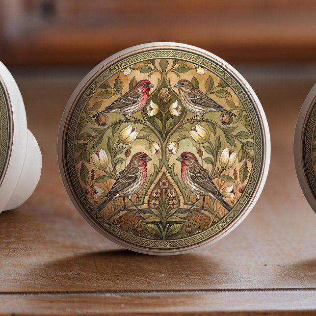 Pomo De Cerámica Housefinches Bird Ceramic Pull Knob (Subido por el creador)