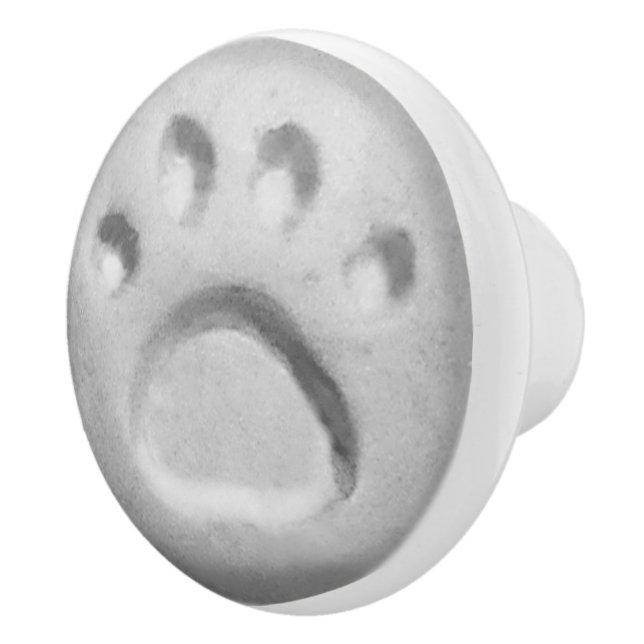 Pomo De Cerámica Huellas de perrito gris (Derecha)