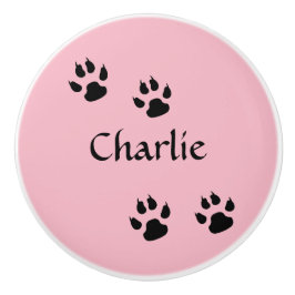 Pomo De Cerámica Huellas de perro