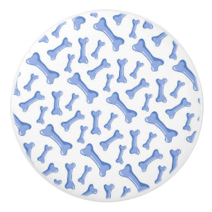 Pomo De Cerámica Huesos de perro azules Cachorros delicados y lindo