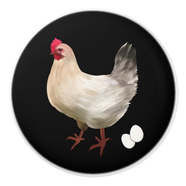Pomo De Cerámica Huevos de pollo de granja, país rico (Anverso)