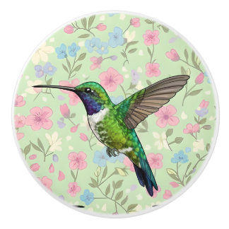 Pomo De Cerámica Hummingbird Door Pull
