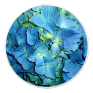 Pomo De Cerámica Hydrangea azul