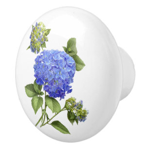 Pomo De Cerámica Hydrangeas azules