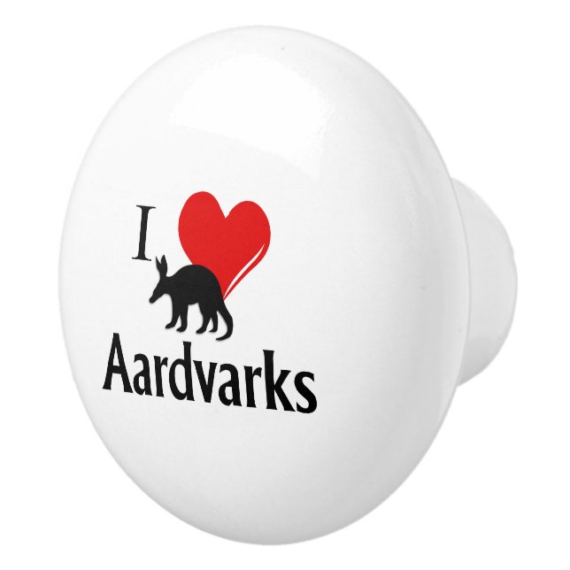 Pomo De Cerámica I Heart Aardvarks (Derecha)