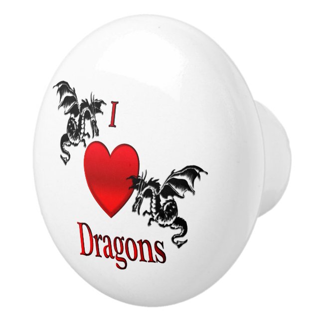 Pomo De Cerámica I Heart Dragons (Derecha)