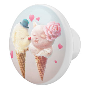 Pomo De Cerámica Ice Cream Love