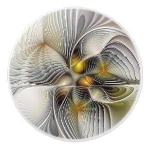 Pomo De Cerámica Ilusión óptica abstracta fractal 3D con profundida