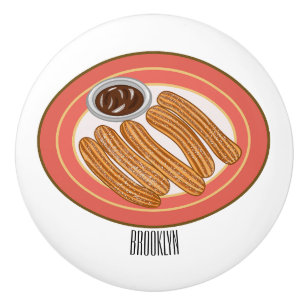 Pomo De Cerámica Ilustracion Churro personalizado