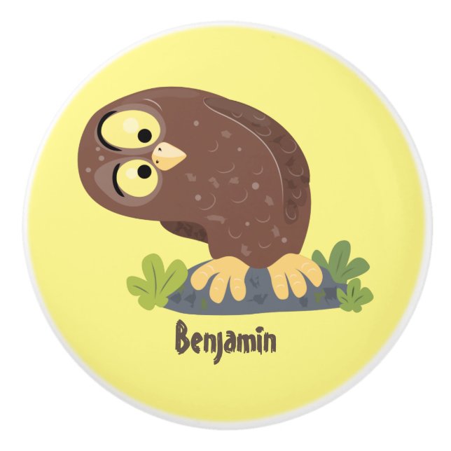 Pomo De Cerámica Ilustracion curioso y gracioso de personalizado de (Anverso)