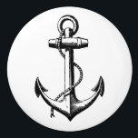 Pomo De Cerámica Ilustracion de ancla náutica vintage<br><div class="desc">Maravilloso ancla náutica vintage. Grandes regalos para los marineros,  ideas de regalo de capitán y gran decoración de barco.</div>