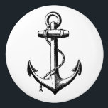 Pomo De Cerámica Ilustracion de ancla náutica vintage<br><div class="desc">Maravilloso ancla náutica vintage. Grandes regalos para los marineros,  ideas de regalo de capitán y gran decoración de barco.</div>
