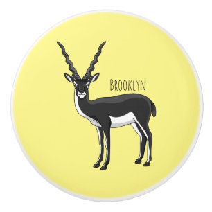 Pomo De Cerámica Ilustracion de antílope negro