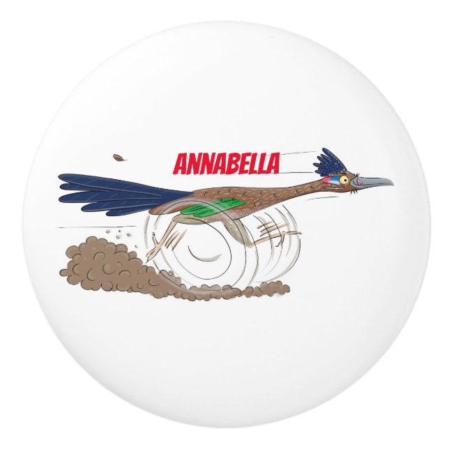 Pomo De Cerámica Ilustracion de pájaro personalizado de pista diver (Anverso)