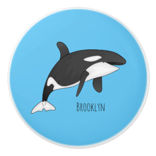 Pomo De Cerámica Ilustracion de personalizado de ballenas asesina