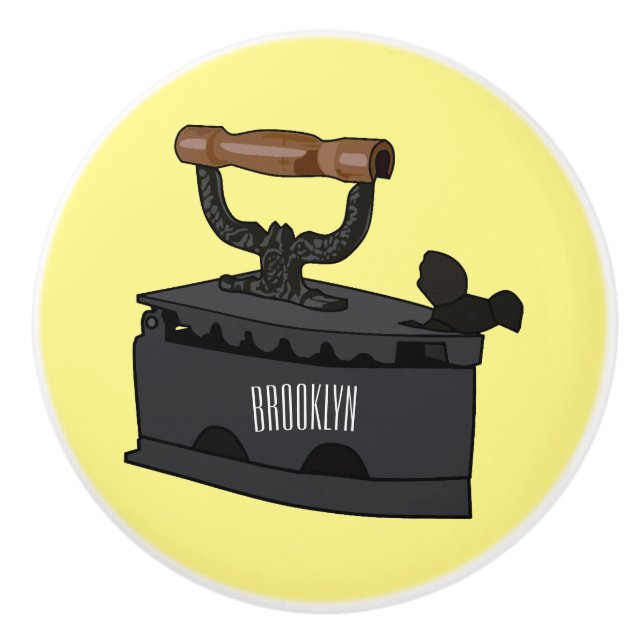 Pomo De Cerámica Ilustracion de personalizado de carbón vegetal (Anverso)