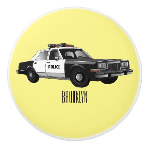 Pomo De Cerámica Ilustracion de personalizado de coches de policía
