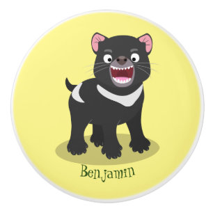 Pomo De Cerámica Ilustracion de personalizado de demonio de Tasmani