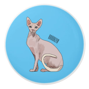 Pomo De Cerámica Ilustracion de personalizado de gatos Sfinx