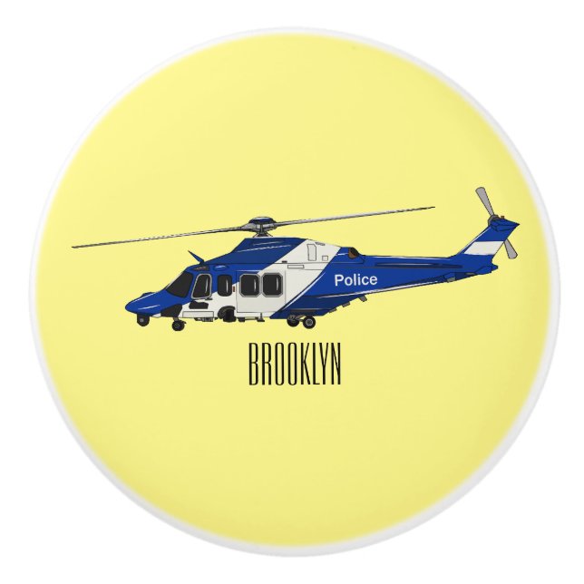 Pomo De Cerámica Ilustracion de personalizado de helicópteros de la (Anverso)