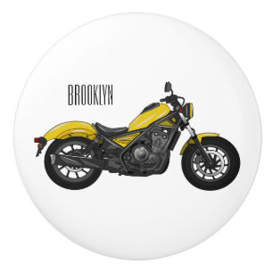 Pomo De Cerámica Ilustracion de personalizado de motocicleta de cru