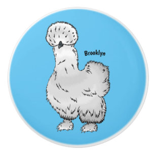 Pomo De Cerámica Ilustracion de personalizado de pollo de Silkie