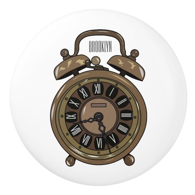 Pomo De Cerámica Ilustracion de personalizado de reloj de alarma (Anverso)