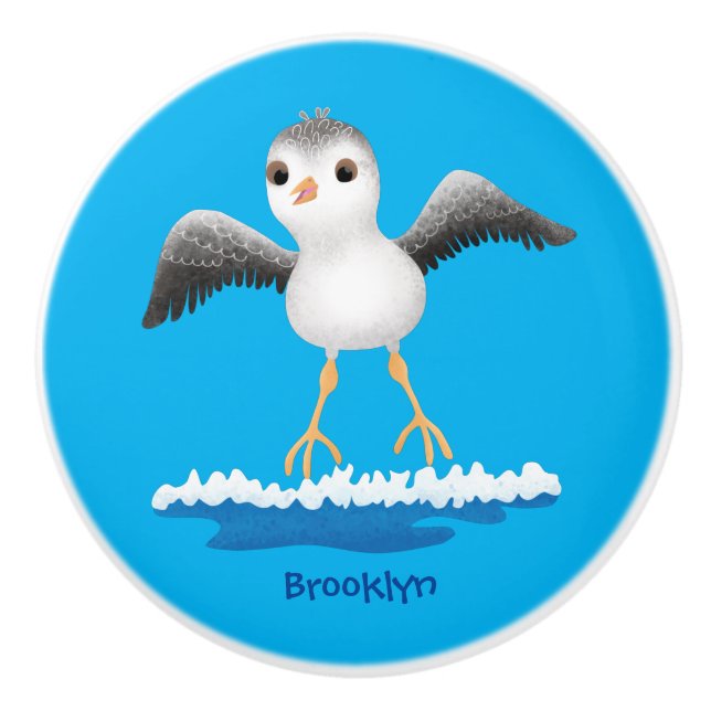 Pomo De Cerámica Ilustracion de personalizado de sandpier de bebé (Anverso)