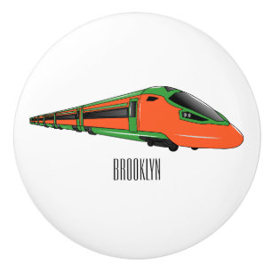 Pomo De Cerámica Ilustracion del personalizado del tren de bala