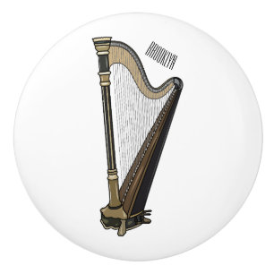 Pomo De Cerámica Ilustracion Harp personalizado