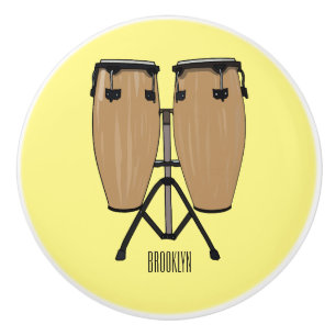 Pomo De Cerámica Ilustracion personalizado Bongo drum