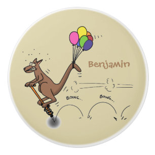 Pomo De Cerámica Ilustracion personalizado canguro del humor austra