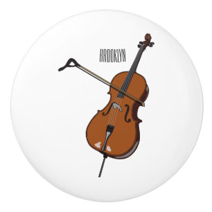 Pomo De Cerámica Ilustracion personalizado Cello