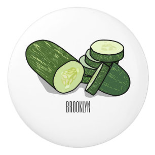 Pomo De Cerámica Ilustracion personalizado Cucumber