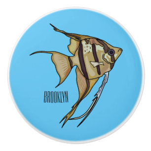 Pomo De Cerámica Ilustracion personalizado de Angelfish