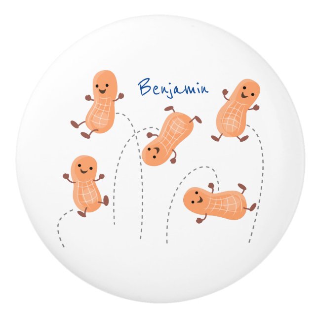 Pomo De Cerámica Ilustracion personalizado de cacahuetes de puenteo (Anverso)