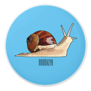 Pomo De Cerámica Ilustracion personalizado de caracoles